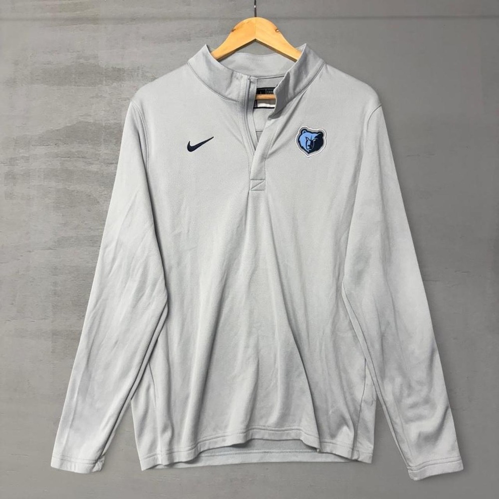 Nike Memphis Grizzlies NBA Quarter Zip Pullover Grey Long Sleeve Large